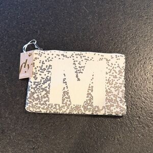 Silver Glitter Initial Pouch